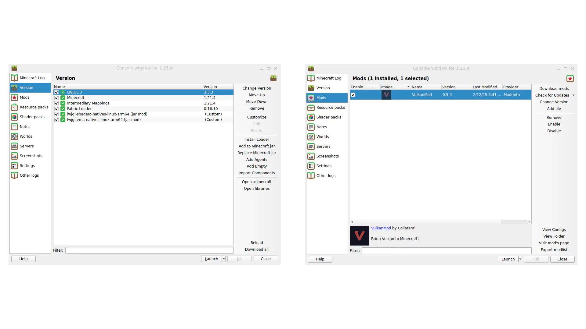 Instance configuration in PolyMC